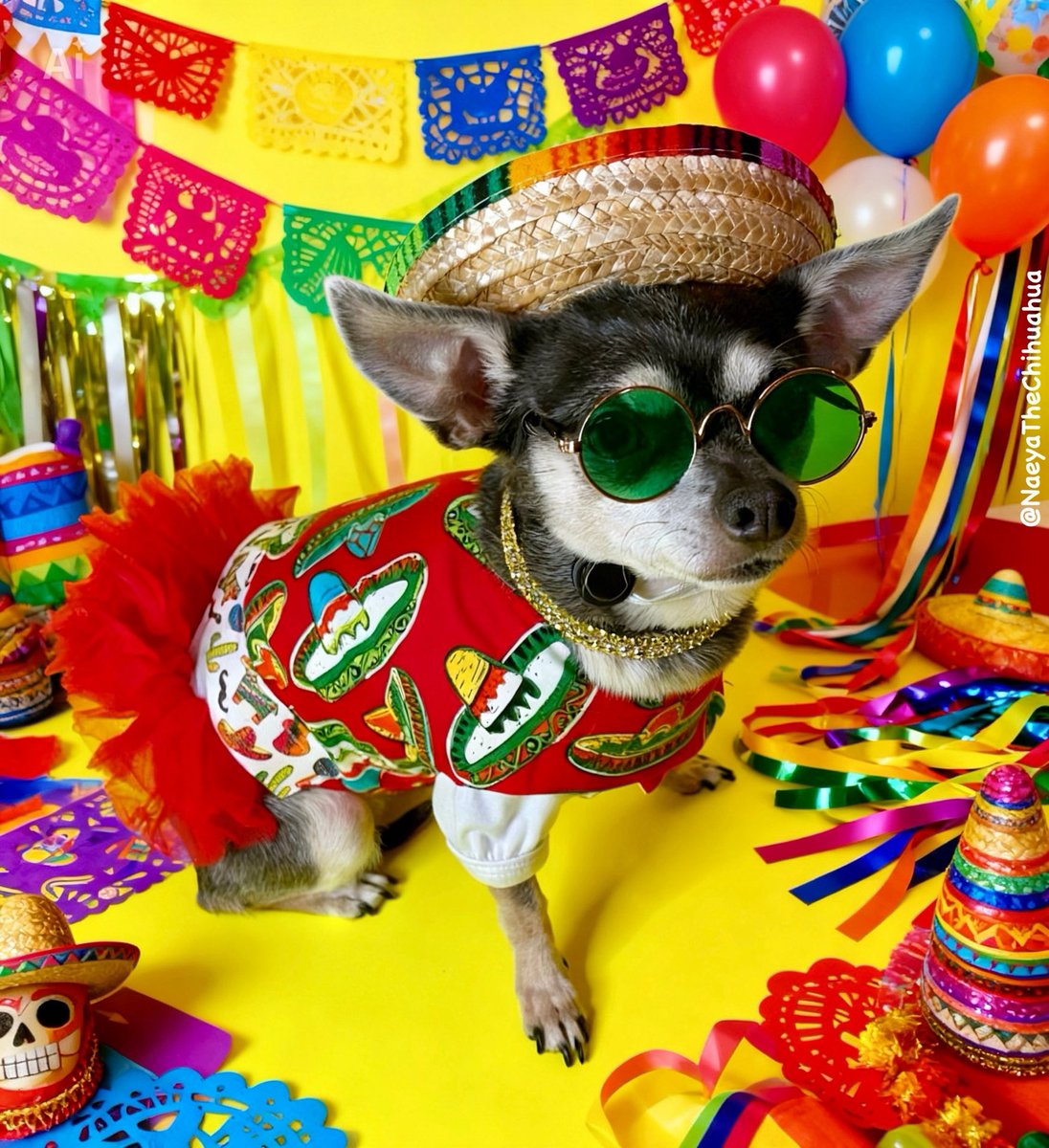 Rustylinda's tweet photo. Fiesta mode: activated 🌮✨
Serving looks and tacos in this little sombrero moment 🐾 Happy Cinco De Mayo🎊

#CincoDeMayo #CincoDeMayodog 
#chihuahua
#doginfluencer 
#dogfashionista https://t.co/hXI6Iz3kIp