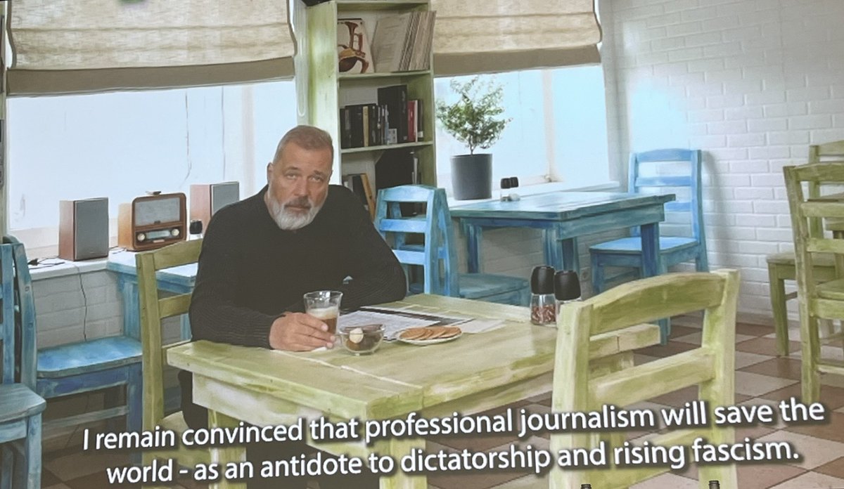 IFJGlobal's tweet image. #IFJ100 We end the day with a message from Russian journalist and Nobel laureate Dmitry Muratov: “I remain convinced that professional #journalism will save the world as an antidote to dictatorship and the rise of fascism”. And we believe that too ✊🏾