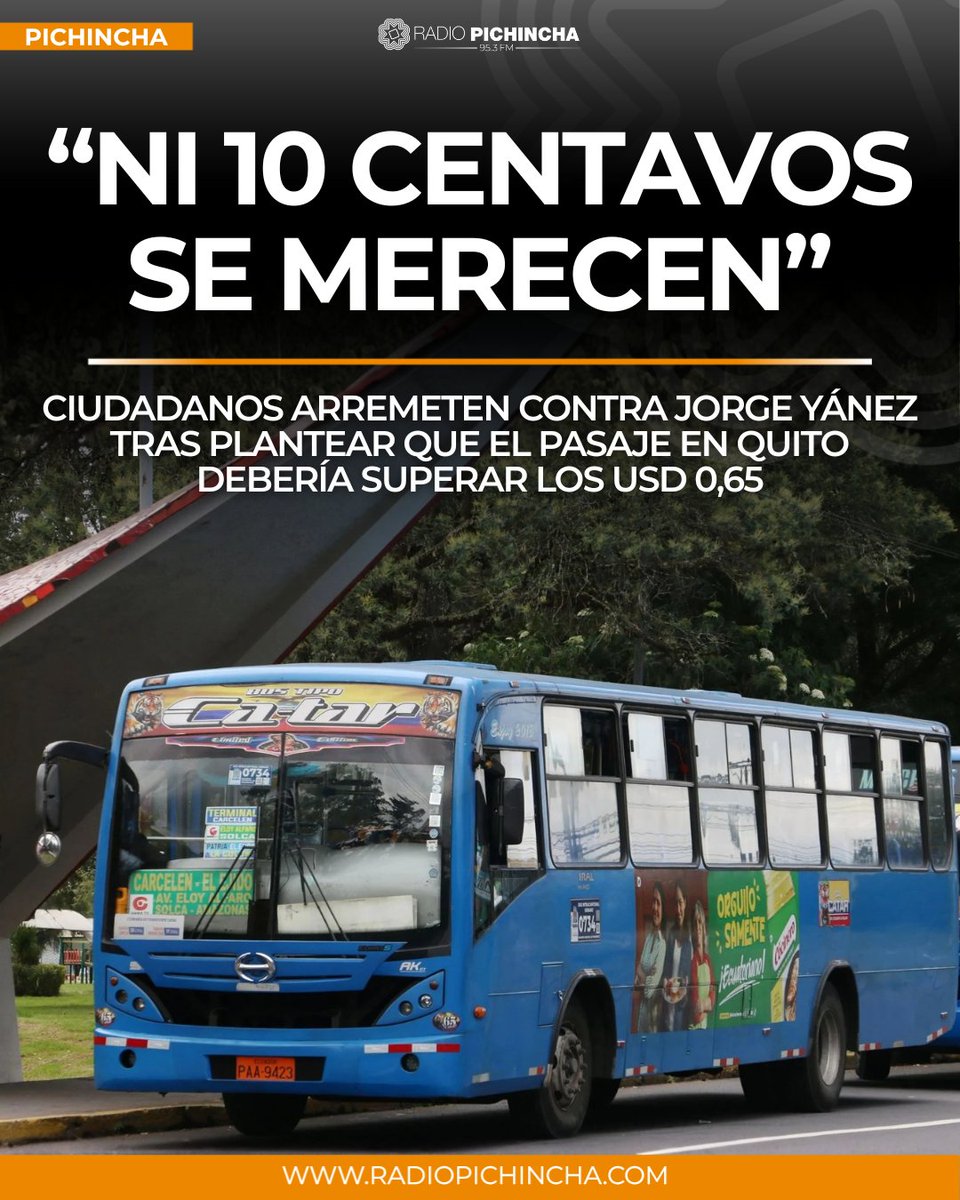 🔸#Pichincha | Las declaraciones del vocero del transporte intracantonal desataron una ola de rechazo en redes sociales, donde usuarios cuestionan la precariedad del servicio, el maltrato a pasajeros y la falta de mejoras reales en las unidades.
#LaRadioDeLasNoticias
Los