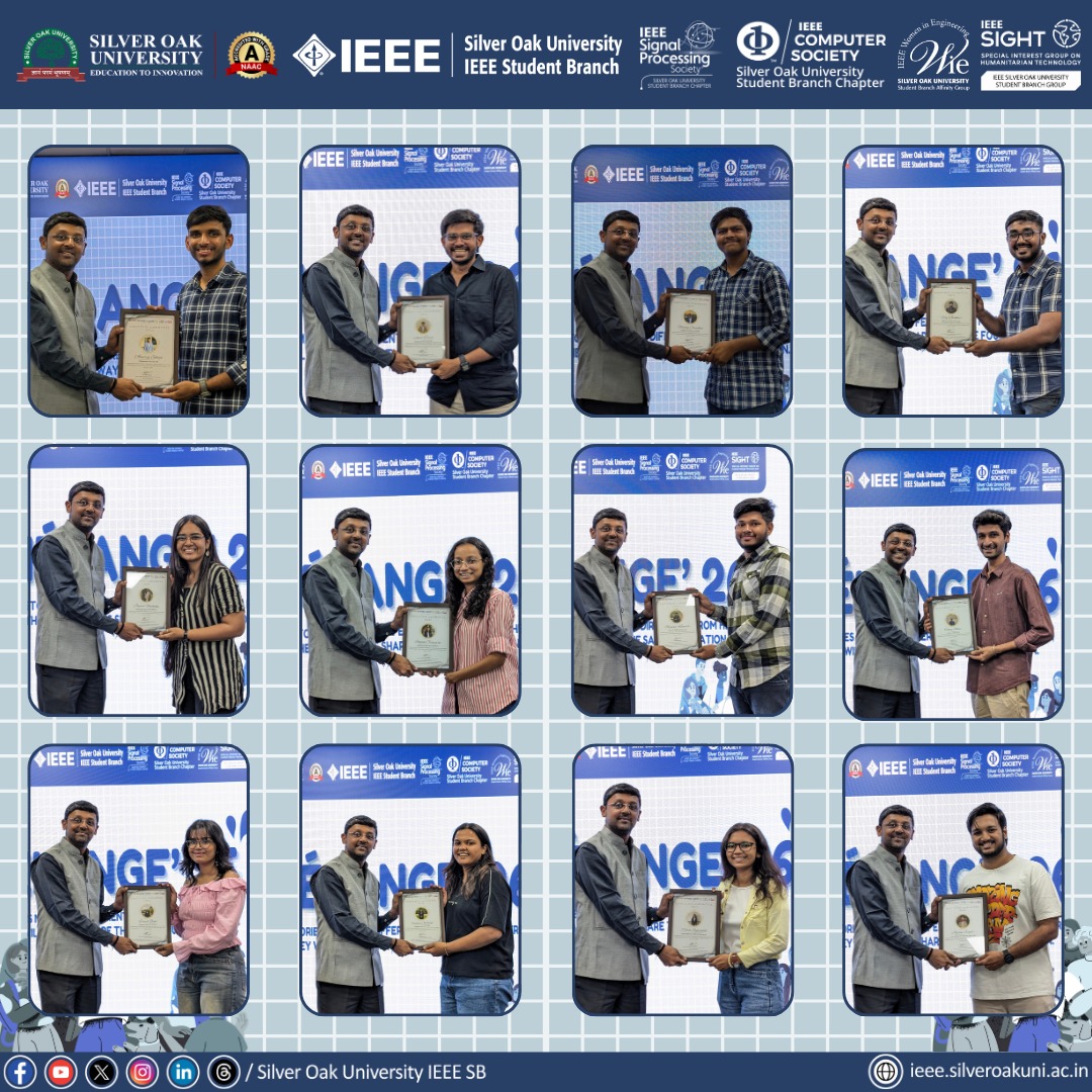 IEEE_SilverOak's tweet image. At Mélange '26, #IEEESOUSB honoured the team of 2025 with #frames &amp;amp; #gifts, #recognising their #dedication, #leadership &amp;amp; the #legacy built within the #IEEESOUSB. A small token for an impact that lasts far beyond their tenure. #ieee #sou