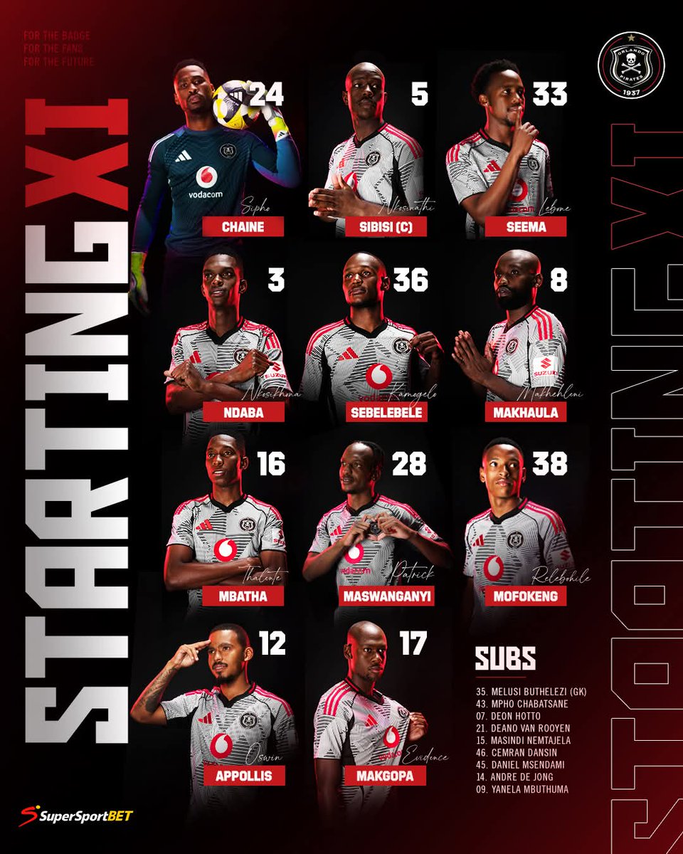 Ready187's tweet image. We are......

⚫⚪🔴⭐
#OrlandoPirates
#OnceAlways
#BetwayPrem