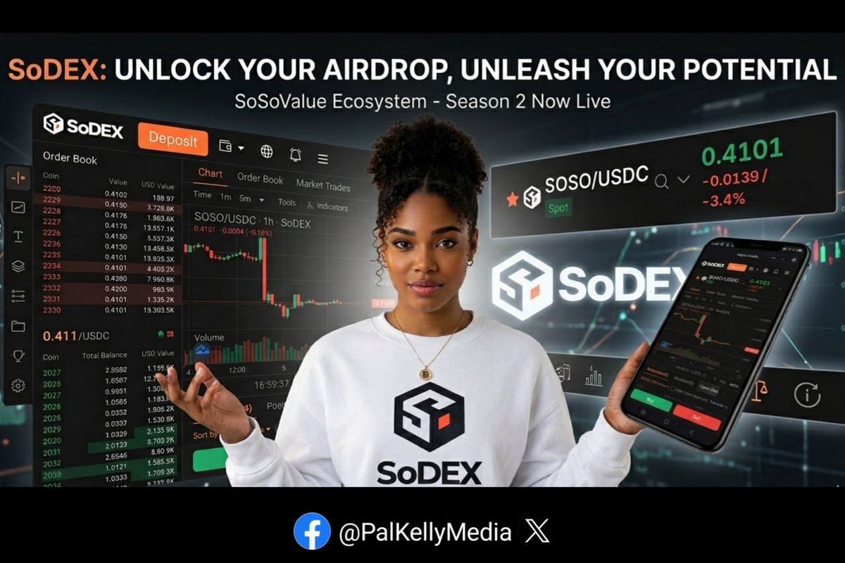 PalKellyMedia's tweet image. 🚨 EXP points alone may not be enough for the SoSoValue S2 Airdrop.

Smart users are already positioning on SoDEX.

✅ Connect wallet
✅ Deposit small amount (~$5)
✅ Stay active

Referral code: PALKELLY (+5% SoPoints)

Link below  ⤵️
sodex.com/join/PALKELLY

#SoSoValue #SoDEX