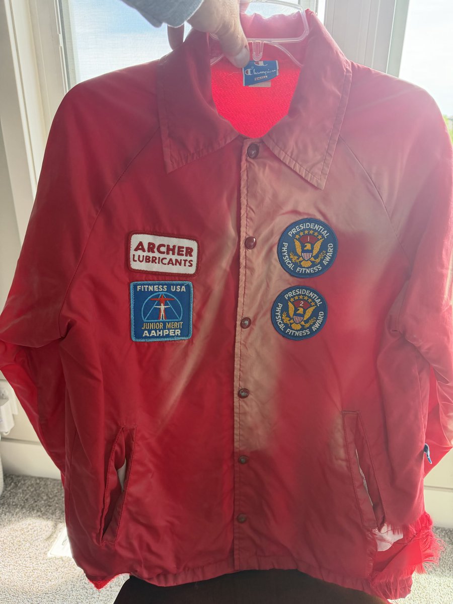 SALMON_BDS's tweet photo. @nicksortor @KirkPenner It was a HUGE deal, driving fitness, competition &amp; pride.   My Jacket from ~1983-1984. https://t.co/7phhmXeY7c