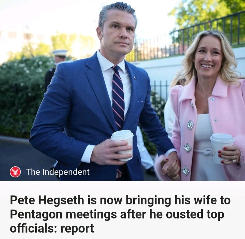 PerryWhiteE29's tweet image. #PeteHegseth am taking him no having clearance #wife to meetings at #Pentagon