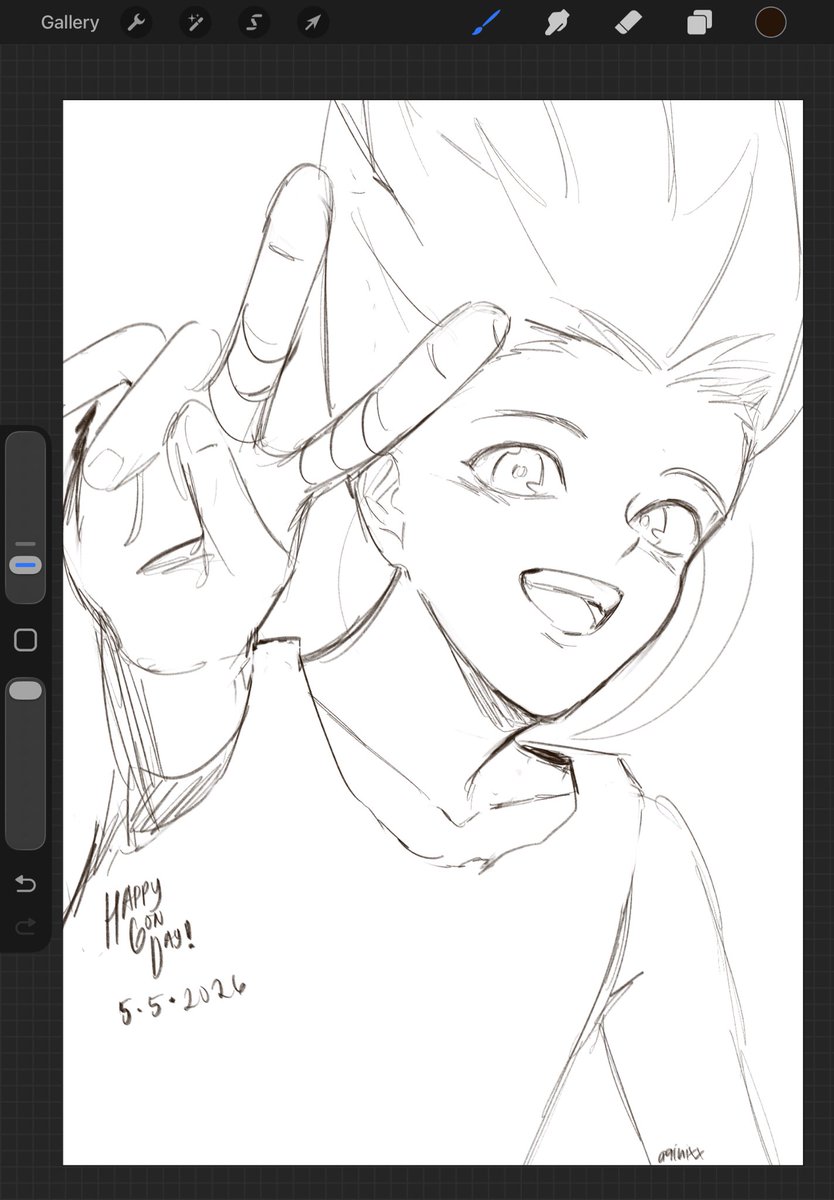 nixlian's tweet photo. Gon sketch!! Happy Gon day
 #ゴン生誕祭2026 https://t.co/MuDV5jtisg