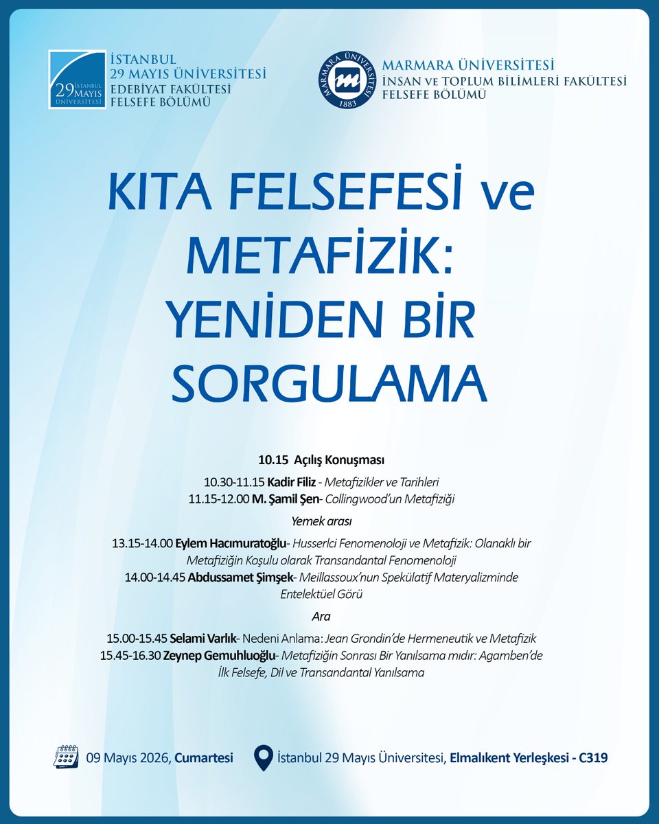 29 Mayıs Felsefe Bölümü tweet media
