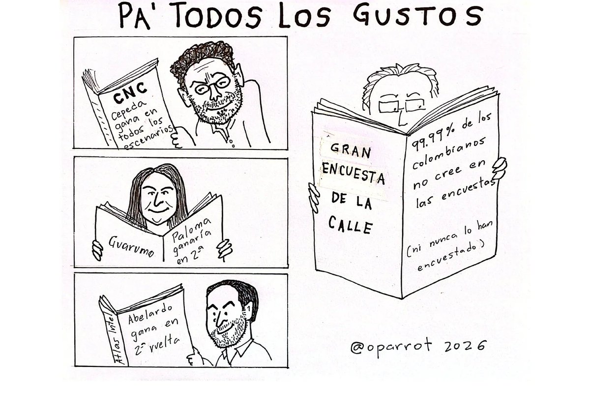 "Pa' todos los gustos" la caricatura de esta semana de <a href="/oparrot/">Omar Bohórquez M.</a>.

frenteafrente.com.co/caricaturas a través de <a href="/frenteafrente13/">𝗙𝗿𝗲𝗻𝘁𝗲 𝗮 𝗙𝗿𝗲𝗻𝘁𝗲</a>