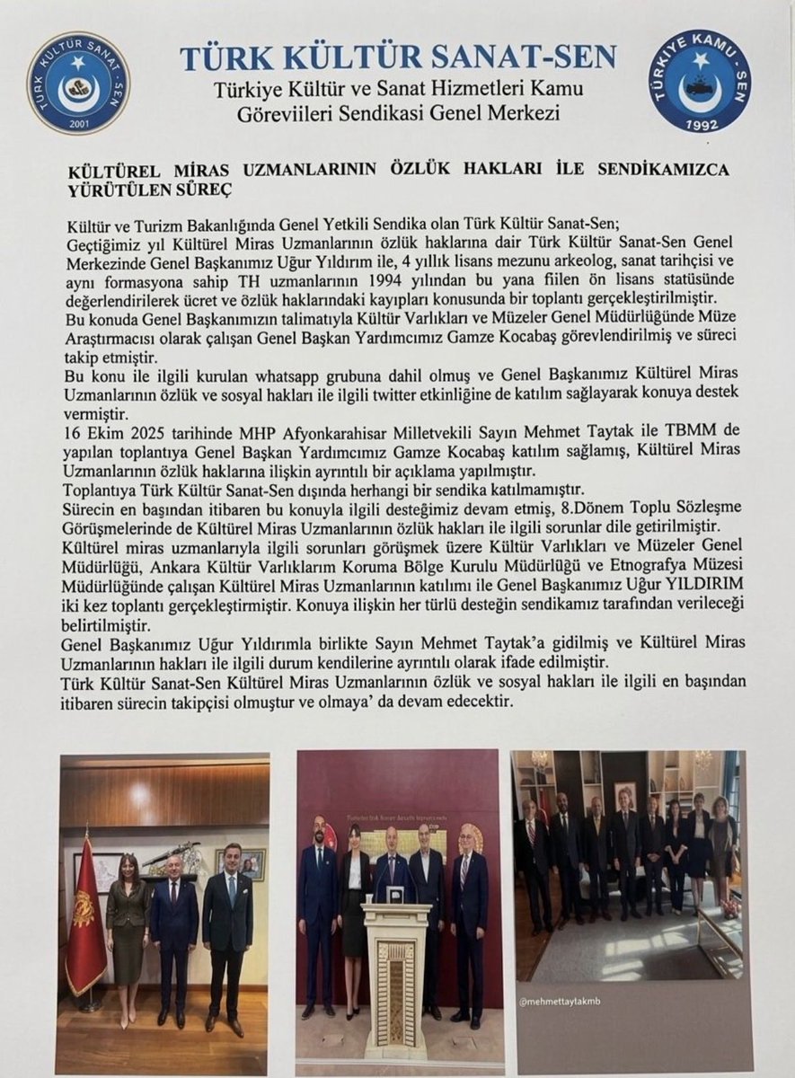Hakan AVCI / Kültür ve Turizm Bakanlığı/Şube Müd. tweet media