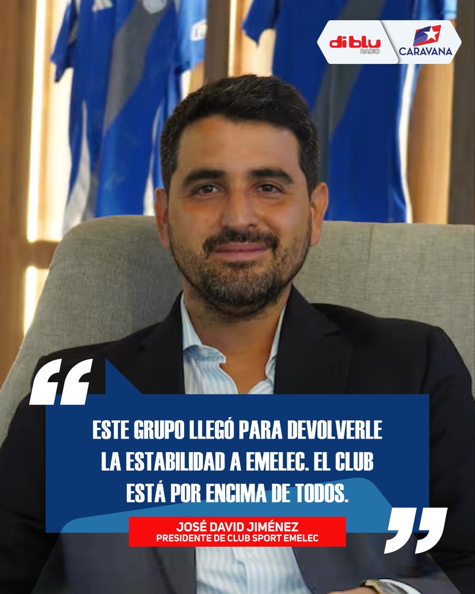 Caravana750's tweet photo. 👀 ¡LE AGRADECIÓ SU PASO POR LA DIRIGENCIA!

José David Jiménez, presidente de Emelec, se pronunció tras las declaraciones de Christian Noboa y recalcó que están enfocados en el proyecto deportivo azul 🔵

#CaravanaPorElMundo https://t.co/trzZhXiphx