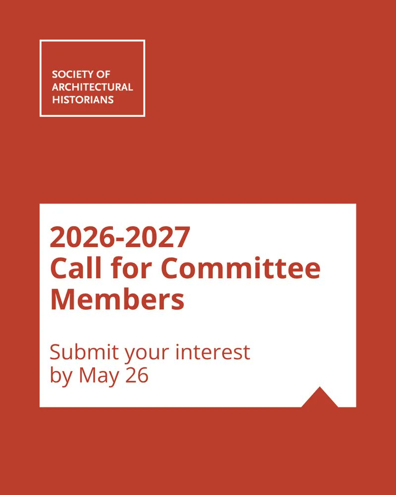 SAH1365's tweet photo. SAH invites members to apply to serve on a variety of committees for the 2026-27 term, seeking a breadth of voices, viewpoints, and experiences.     

Learn more and submit your interest by May 26: https://t.co/Vjpq9GVkAO https://t.co/ob2SBixfHf