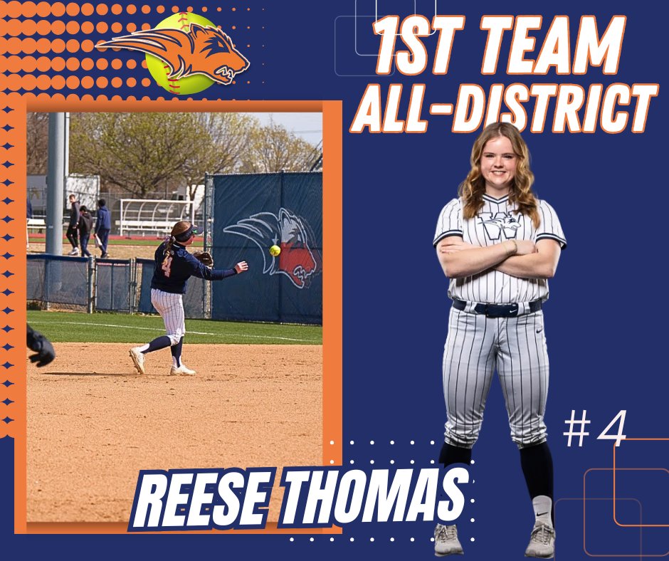 WHSoftball's tweet photo. Congrats to these Senior athletes for receiving District 12-5A 1st Team All-District Honors! 💙🧡🥎 https://t.co/gp1cfzebsA