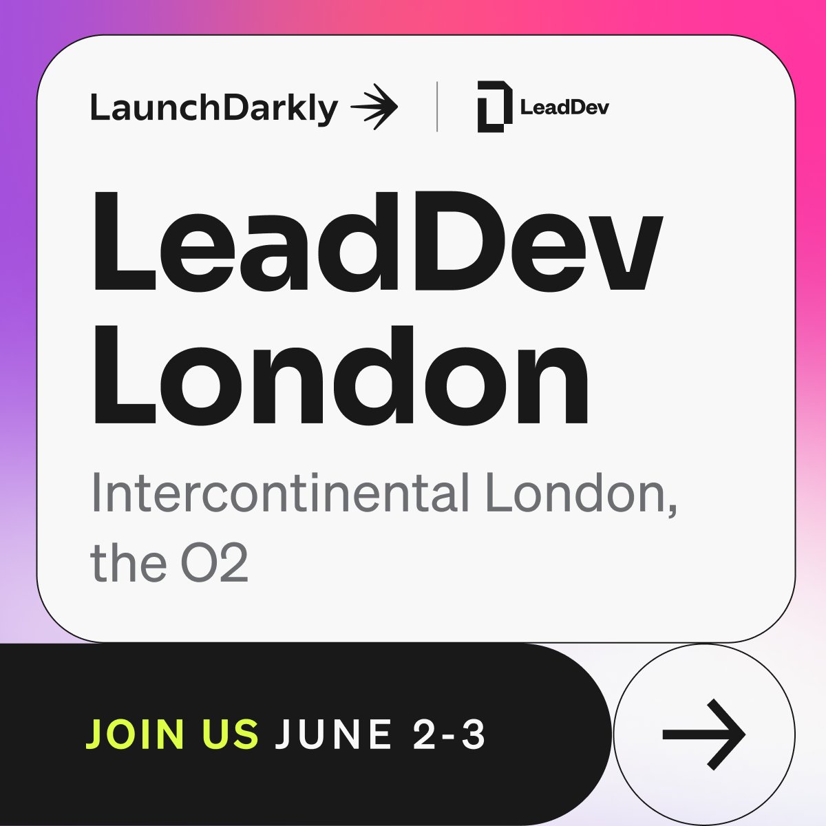 LaunchDarkly's tweet photo. We'll be at LeadDev London! If you're an engineering leader looking to ship AI faster without things going sideways in production, come find us.

Grab some time ahead of the event → https://t.co/ilKrCgbLbx https://t.co/CefE6FyWxh