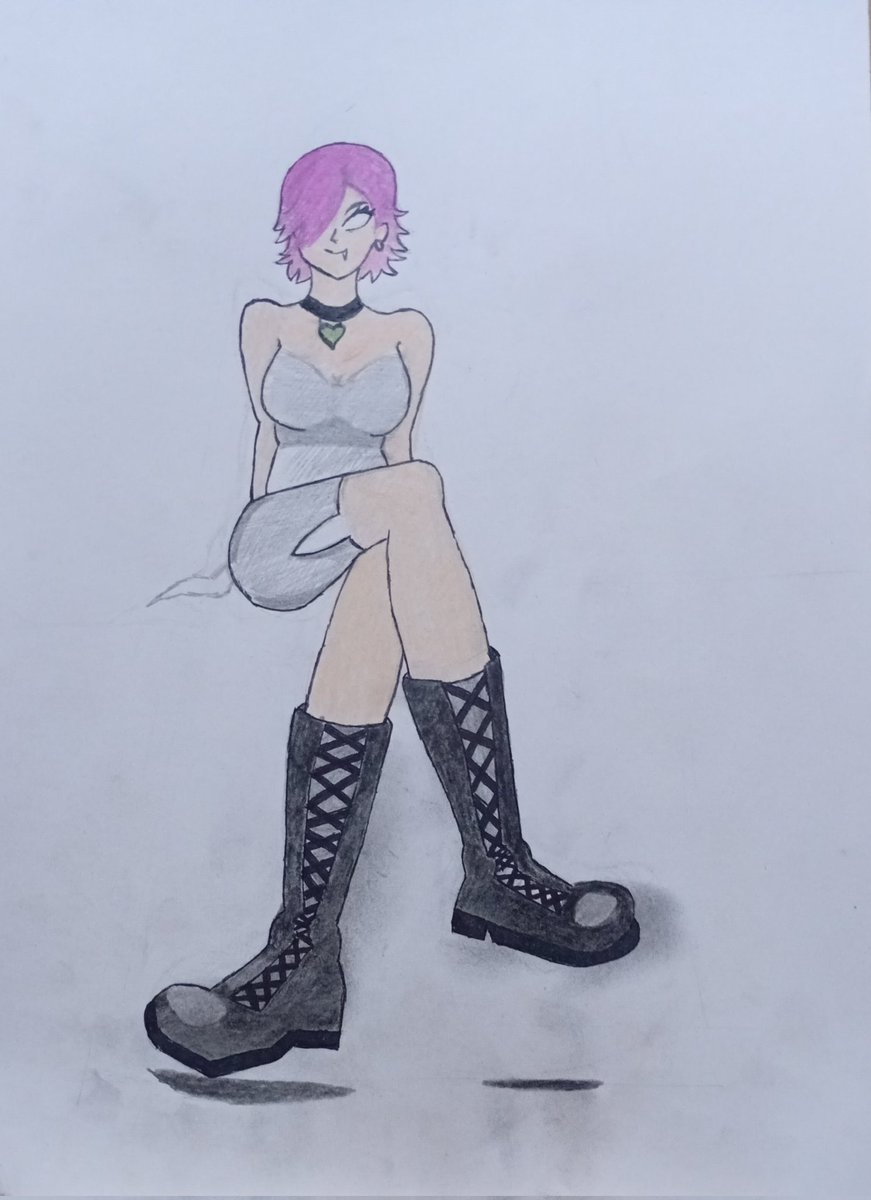 zixv65's tweet image. Hi everyone I finished another one of the drawings I owed. This is the OC of @little_nightVT. I tried using shadows and wow, I'm amazed by the result.I hope you like it
#ArtistOnX #color #traditionalart 
#artshare #artmoots