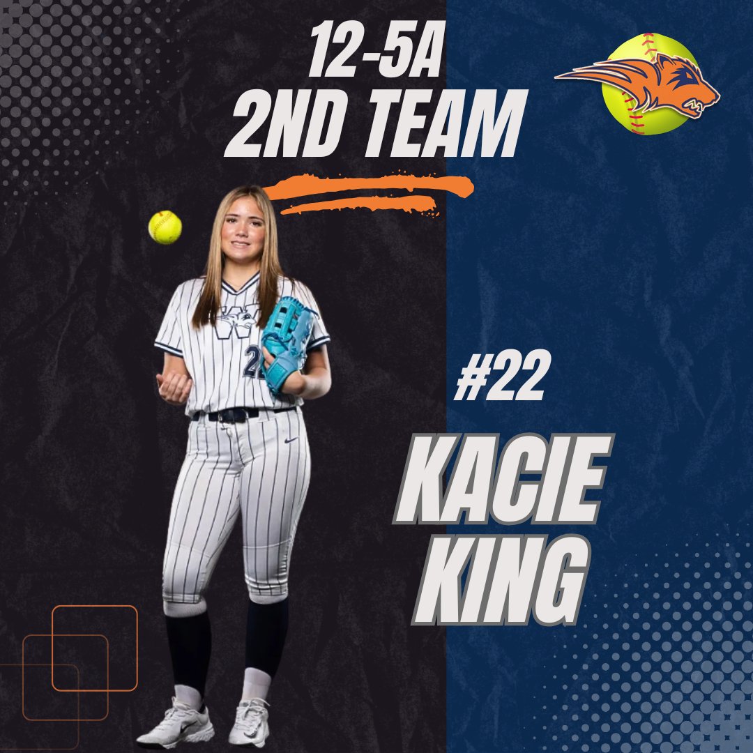 WHSoftball's tweet photo. Congrats to these athletes for receiving District 12-5A 2nd Team All-District Honors! 💙🧡🥎 https://t.co/JAw3eULd6V