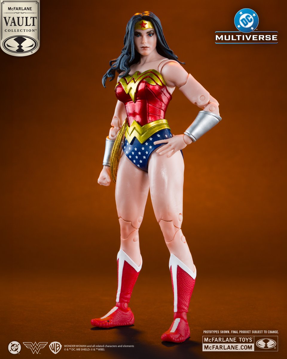 We are opening the McFarlane Vault and releasing FIVE figures in Wave 1. Starting with Wonder Woman™ (Classic™), available for pre-order MAY 8th at select retailers! 

 7" McFarlane Vault Collection action figure includes a sword, lasso, 4 alternate hands, art card and figure