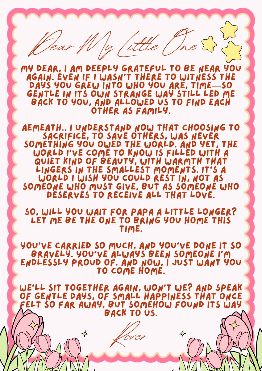 KhaiNestapa's tweet photo. It’s a shame my letter reached you too late (it didn’t sent) so let me write it again and send it once more. I’m so proud of you, @TesterAemeath. Will you come home with me? https://t.co/hYKCviuGbZ