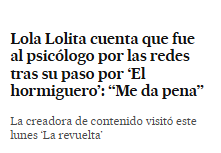 Futaugas's tweet image. Fue al psicólogo por las redes.
¿Y llegó?
@m_horno @EnsaladaPalabra @OstrasQuePerlas @jjodcas @jruizdd @erprofedelengua @PatiOrtografico @DefCastellano @DelLinguistico #ElPaís #Lola #Lolita #ElHormiguero #LaRevuelta.
