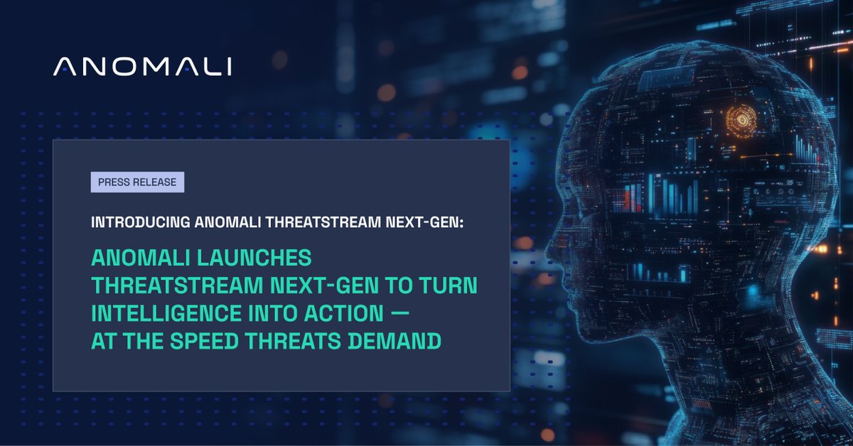 Anomali's tweet photo. Anomali ThreatStream Next-Gen. Launched today. 🔥 The decisioning layer.

🧠 AI-generated prioritization
🎯 Attacker context + recommended next steps
🔧 Standalone for CTI teams or embedded in Anomali Data Lake for SOC

Explore 5 new capabilities → https://t.co/1eePE3UYqx https://t.co/FgHCuCORte