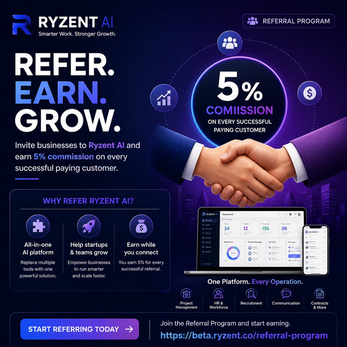 siaryzent's tweet image. Your network = your net worth 💸

Refer to Ryzent AI and earn 5% commission on every paying customer.

Simple referrals. Real rewards.

#AI #SaaS #Startups #RyzentAI #tierslimited