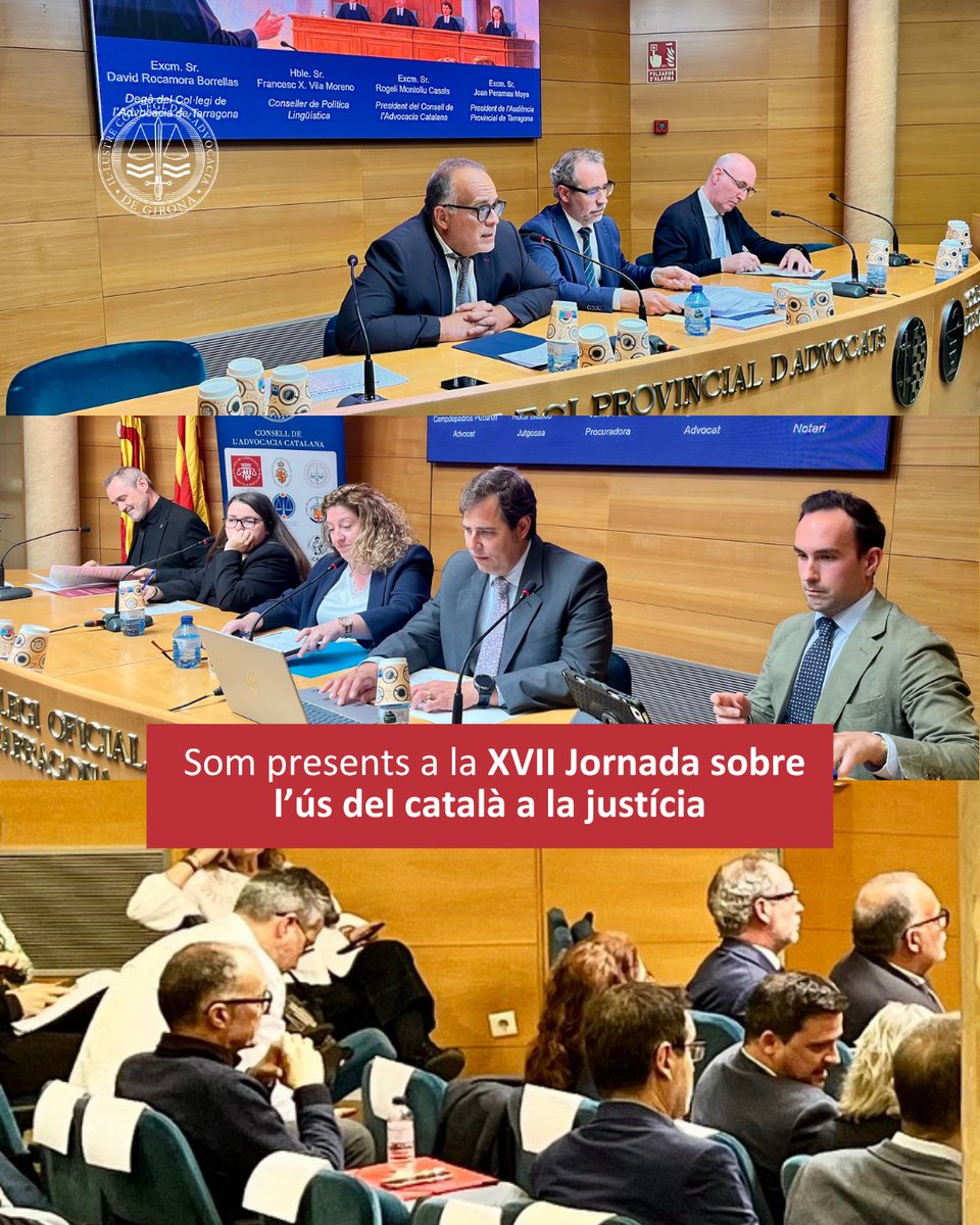 icagirona's tweet photo. 📍 Participem a la XVII Jornada sobre l’ús del català a la justícia, impulsada pel @conselladvocat.
👥 En representació de l'#ICAG hi ha assistit David Garrido i Marta Alsina de la Comissió per la defensa de la llengua Catalana
🔗 https://t.co/kmNxxS6Ef6
#advocaciaGirona https://t.co/8KrLFvVObY