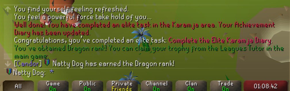 All_Natty_RD's tweet image. Dragon Rank obtained, now back to main game grinding! #osrs #leagues