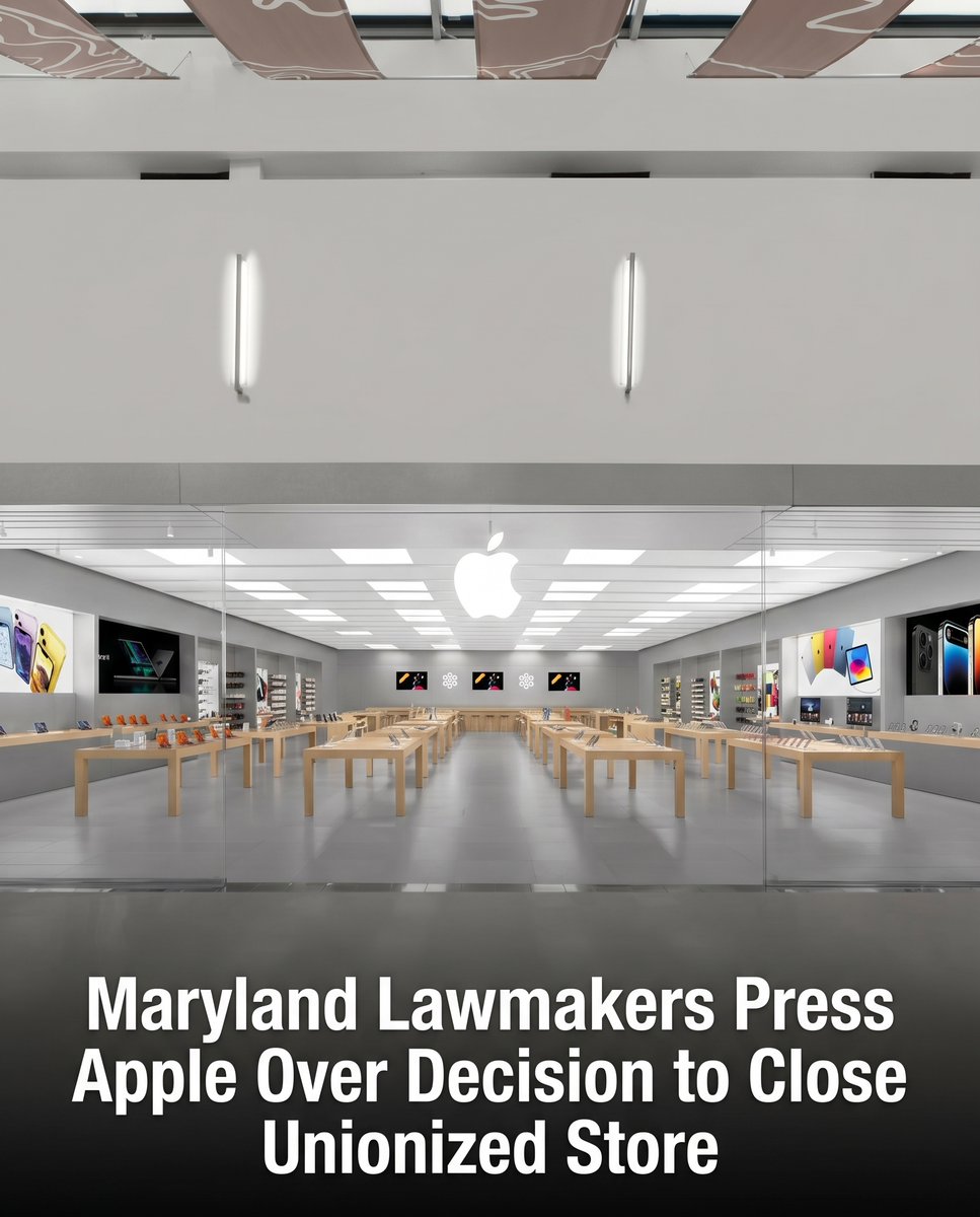 MacRumors's tweet photo. Maryland Lawmakers Press Apple Over Decision to Close Unionized Store https://t.co/RfRPFSR2kS