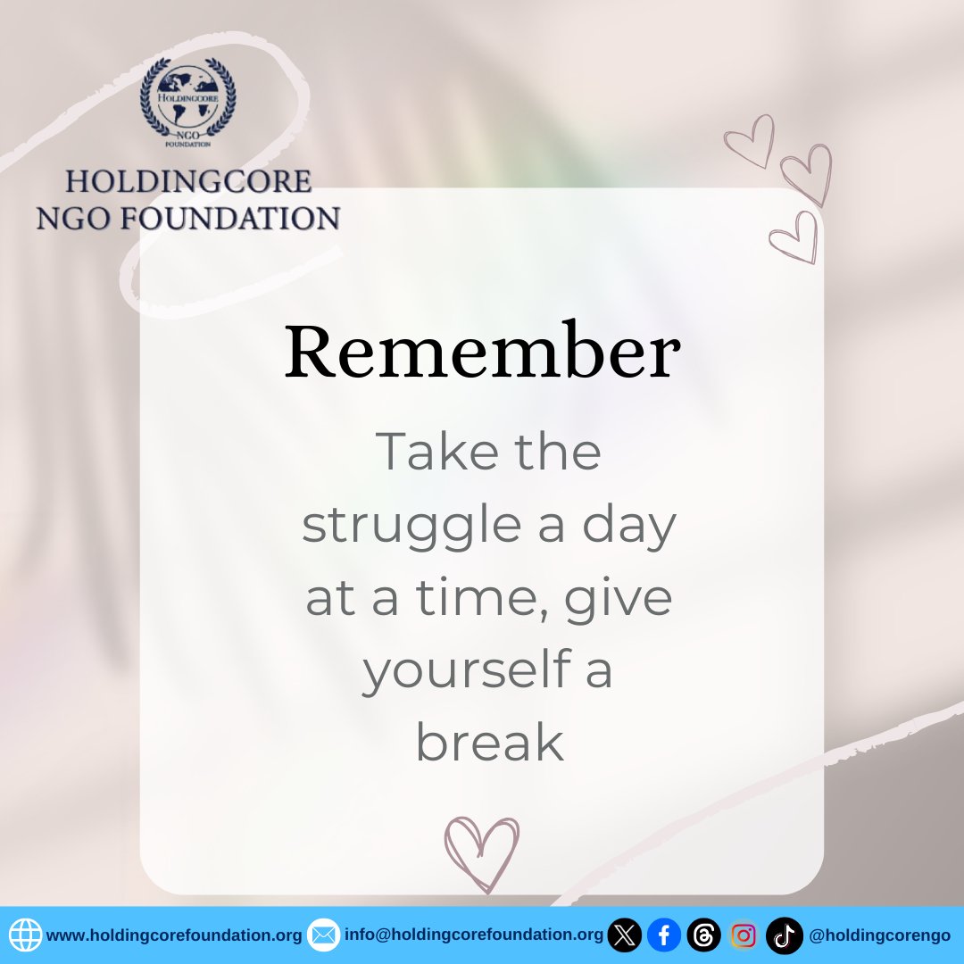 Holdingcorengo's tweet image. Just breathe and focus.

#Patience #Consistency #MentalHealthMatters #SlowAndSteady #HoldingcoreEMPFoundation