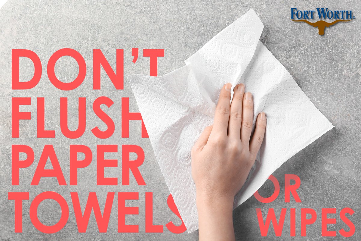 FWWater's tweet photo. Just a friendly reminder! 

DON'T flush ANYTHING except the 3 P's (Pee, Poop, &amp; toilet Paper)!

Flushing wipes or other items can clog your plumbing system, lead to 💰💰💰 repairs, AND mess up your holiday! https://t.co/zW1n9w8URz