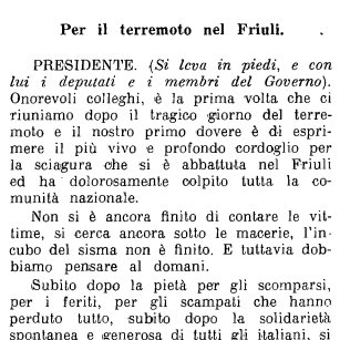 Montecitorio's tweet image. 50 anni fa, il #6maggio 1976, il #Friuli fu devastato da un tragico terremoto: quasi 1.000 morti in un minuto.

Qui le parole pronunciate a Montecitorio da Sandro Pertini dopo il sisma: bit.ly/Aula_19051976

#6maggio
#terremotoFriuli