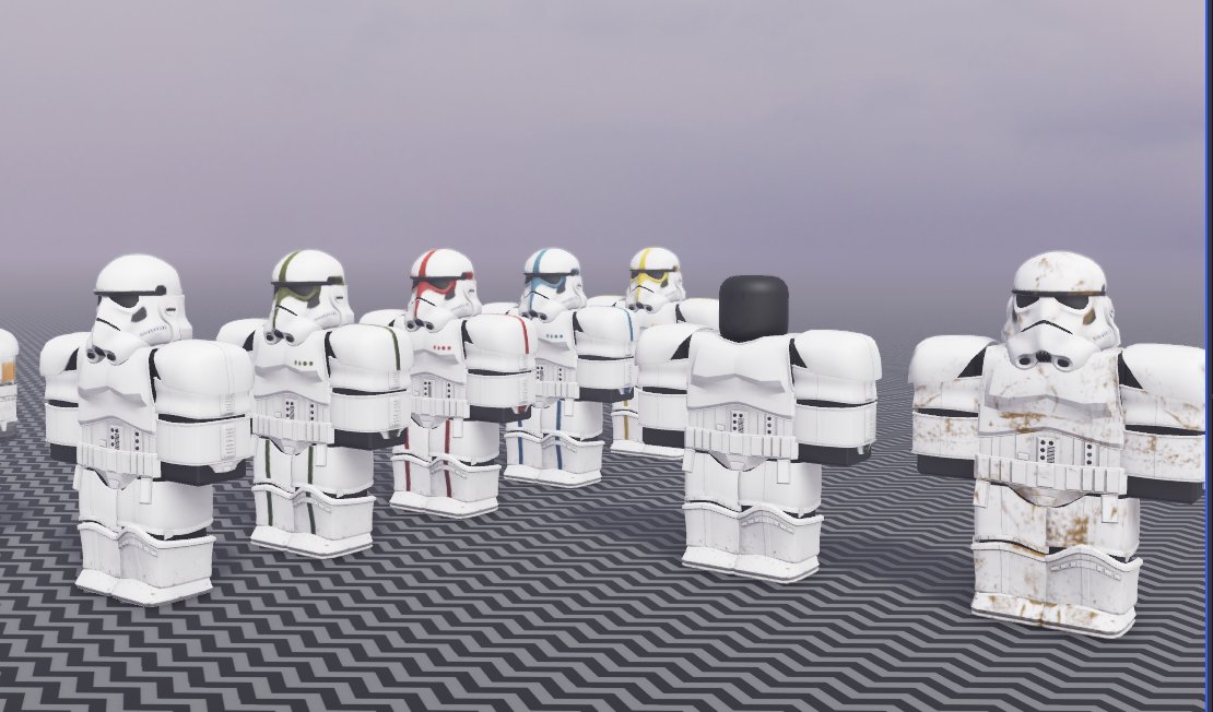 MarcusRoyceqis's tweet photo. Stormtrooper-Morphs+Variants #RobloxStudio #RobloxDev #RobloxModel https://t.co/zIbDdJFxMs