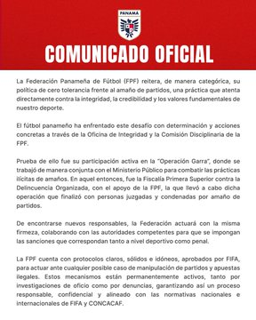 eldiario's tweet photo. #5May | La Federación Panameña de Fútbol (@fepafut) anunció que abrirá una investigación contra una presunta red de amaño de partidos en liga local, luego de que se presentó una denuncia contra un arquero que recibió un gol dudoso el pasado #2May.
"La Federación Panameña de Fútbol reitera, de manera categórica, su política de cero tolerancia frente al amaño de partidos, una práctica que atenta directamente contra la integridad, la credibilidad y los valores fundamentales de nuestro deporte. El fútbol panameño ha enfrentado este desafío con determinación y acciones concretas a través de la Oficina de Integridad y la Comisión Disciplinaria de la FPF", aseguró la Fepafut en un comunicado.