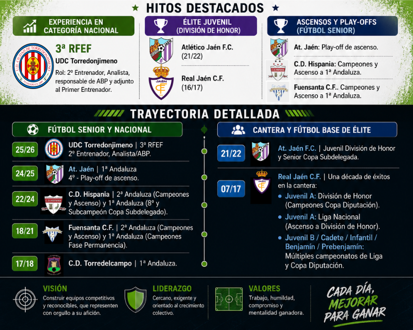 LuichiPelaez's tweet photo. 👔 DISPONIBLE PRÓXIMA TEMPORADA ⚽️
Tras cerrar etapa en Torredonjimeno (3ªRFEF), me encuentro disponible para la 26/27

🎓 Entrenador UEFA PRO
⬆️ 2 ascensos a 1ª Andaluza.
🔝 Exp. División de Honor Juvenil (Real Jaén/At.Jaén).
👇 Trayectoria detallada 👇
#Fútbol #Entrenador #RFAF https://t.co/7z6s7IQQqj