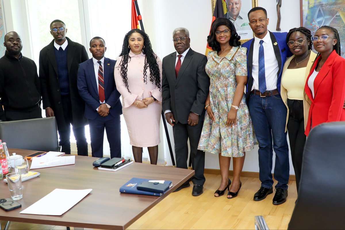 nugsgermany's tweet photo. @nugsgermany recently held a courtesy meeting with the @ghanaemberlin, where we discussed student welfare, coordination, and academic development. 
We shared our Roadmap and ongoing initiatives, and the Embassy encouraged students registration on the official Embassy portal. https://t.co/RYGjwxL3OE
