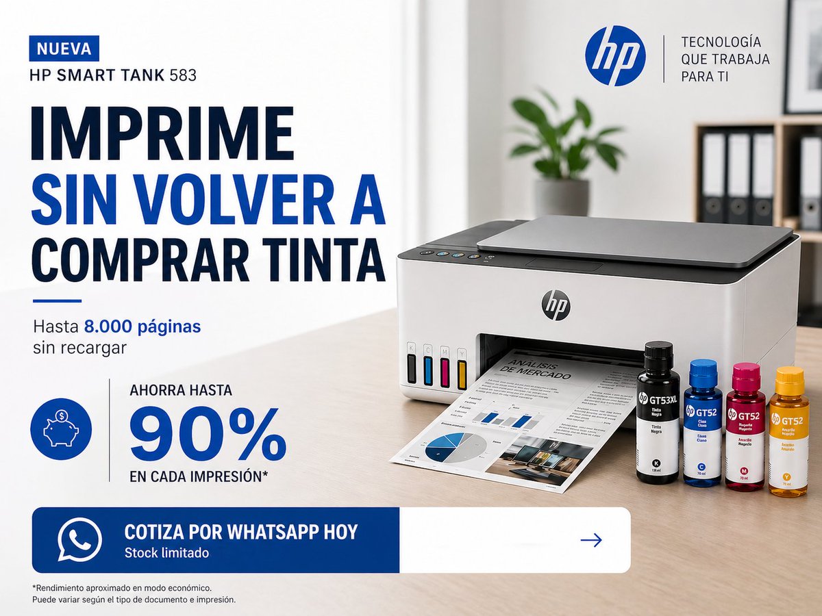 Soprintec's tweet photo. 𝗗𝗲𝗷𝗮 𝗱𝗲 𝗴𝗮𝘀𝘁𝗮𝗿 𝗲𝗻 𝘁𝗶𝗻𝘁𝗮 𝗰𝗮𝗱𝗮 𝗺𝗲𝘀.

Imprime más, reduce costos y mantén tu negocio activo sin interrupciones con esta 𝗶𝗺𝗽𝗿𝗲𝘀𝗼𝗿𝗮 𝗱𝗲 𝗮𝗹𝘁𝗼 𝗿𝗲𝗻𝗱𝗶𝗺𝗶𝗲𝗻𝘁𝗼.
Stock limitado. Escríbenos y cotiza ahora 👉 https://t.co/FohgLGtDU7
#Soprint https://t.co/inmCXwdM14