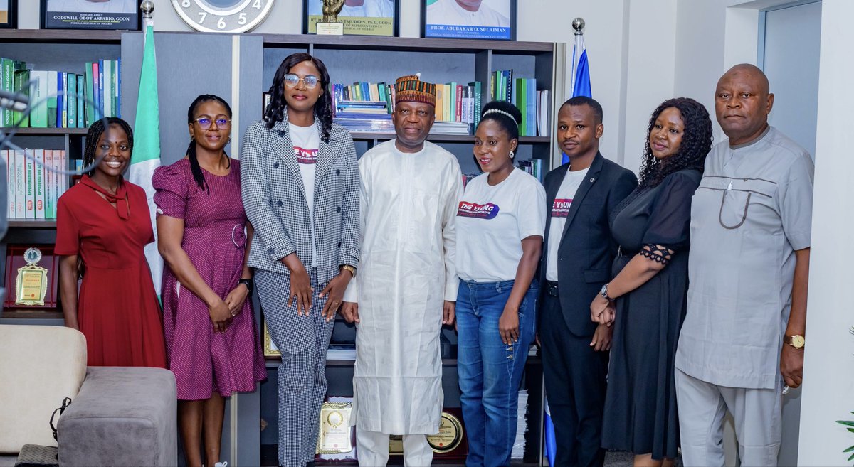 Profaosulaiman's tweet photo. It was a pleasure to receive Chinenye Anaemena and members of the Young Communicators Initiative on a courtesy visit to NILDS.

Our discussions focused on building strategic partnerships around capacity development, youth engagement in governance, and strengthening policy communication for democratic growth.

I commend their passion and commitment to contributing meaningfully to Nigeria’s democratic process. NILDS remains open to collaborations that promote knowledge exchange, civic education, and a more informed, participatory society.