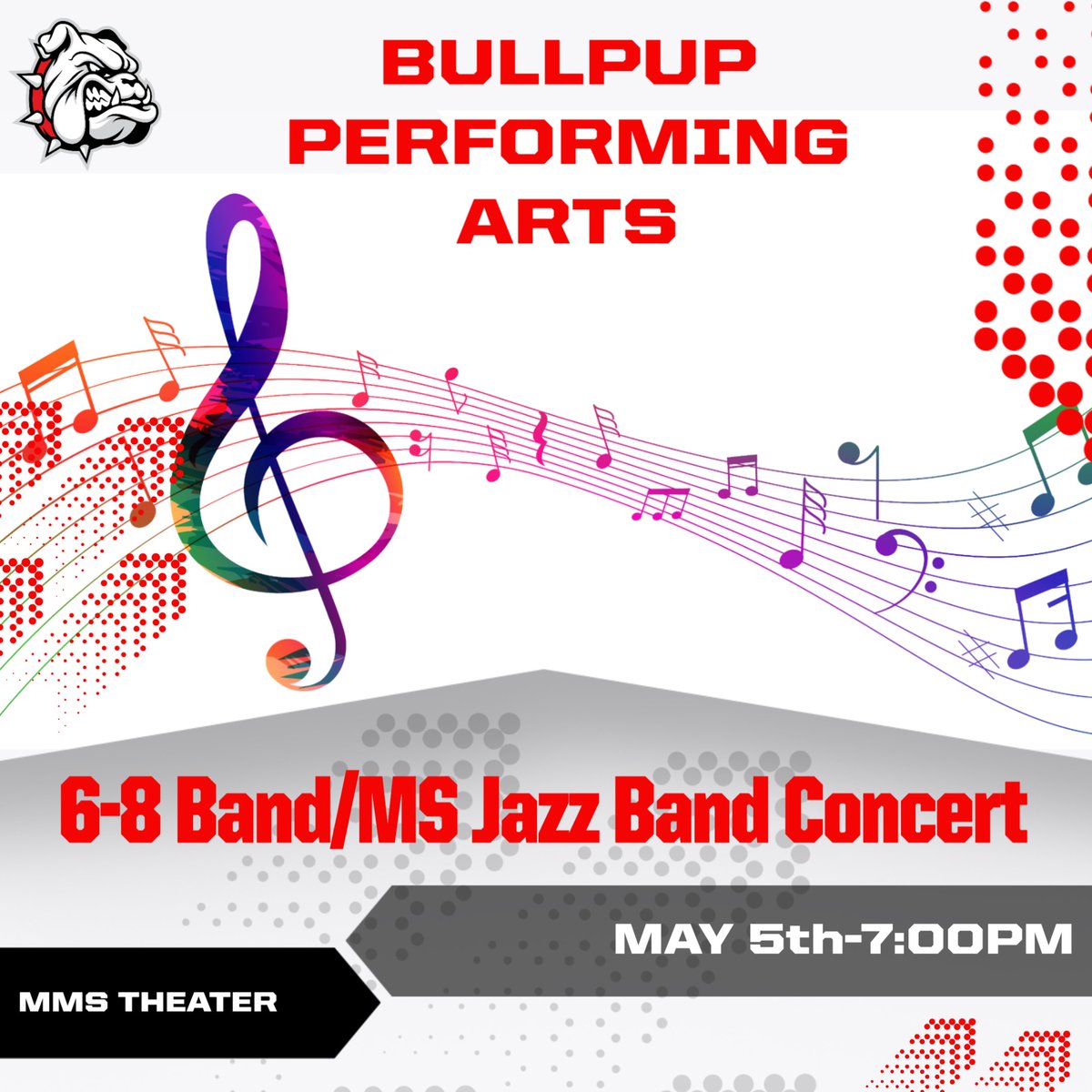 MacMiddlePups's tweet photo. Come out and enjoy the final MMS Band Concert of the year this evening!  #bullpupnation https://t.co/kvNQE8h79W