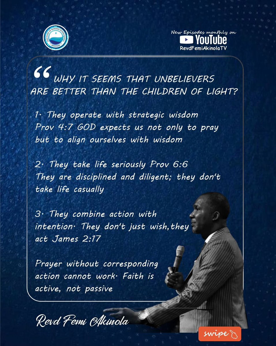 SowimOfficial's tweet image. Sermon notes from our Sunday Service.

Swipe through for a reminder 

Don’t miss Breakthrough Service tomorrow by 7am.

Watch the full sermon by rebroadcast on YouTube via: RevdFemiAkinolaTV

#SOWIM #RevdFemiAkinola #SermonNotes