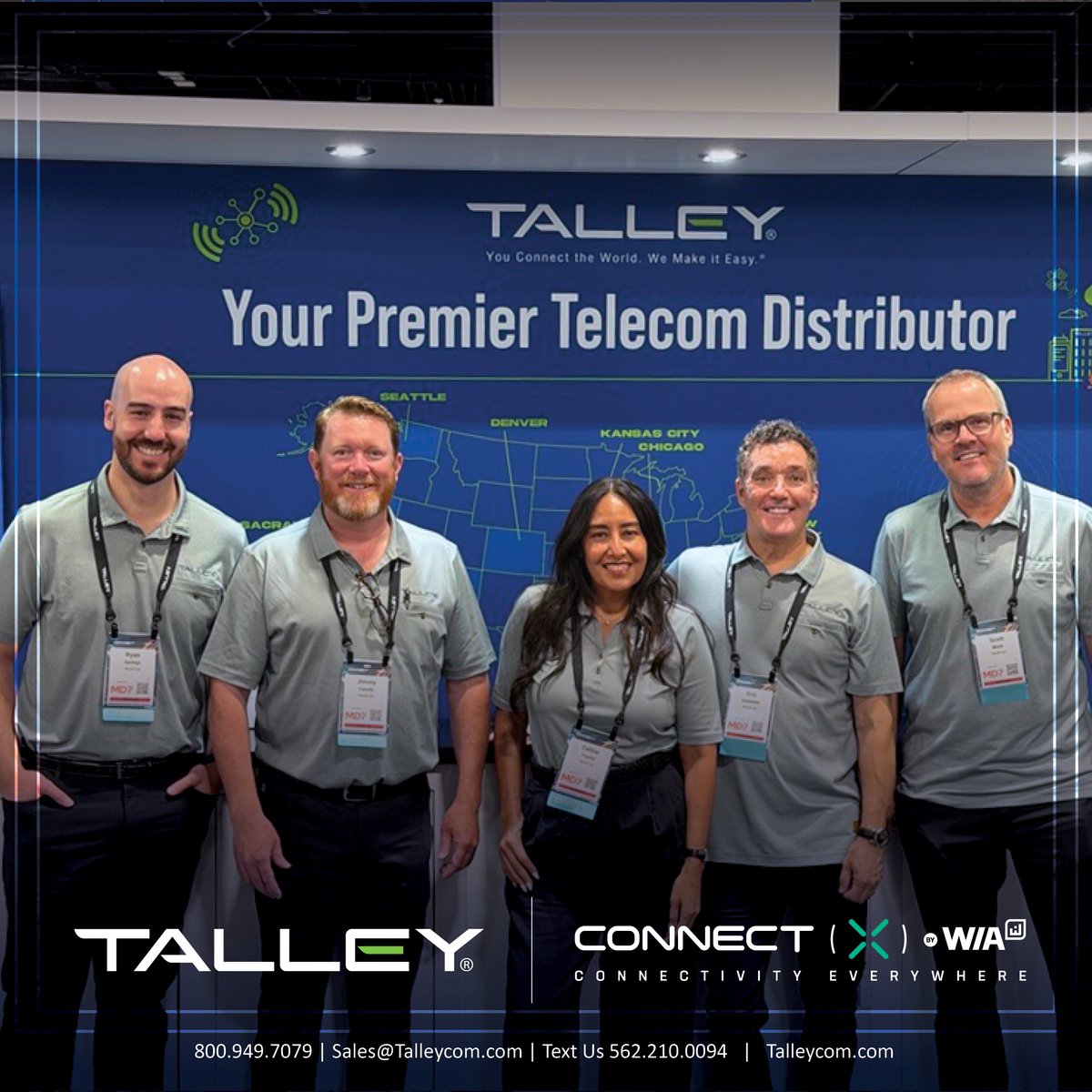 TalleyLLC's tweet photo. We’re kicking off our Day 1 tradeshow!🌐🚀 
Come visit our team at Booth #243 and discover your premier telecom distributor in action!

#Talley #ConnectX #Connectivity #TelecomSolutions #Tradeshow #Network https://t.co/CoFh75Y9SP