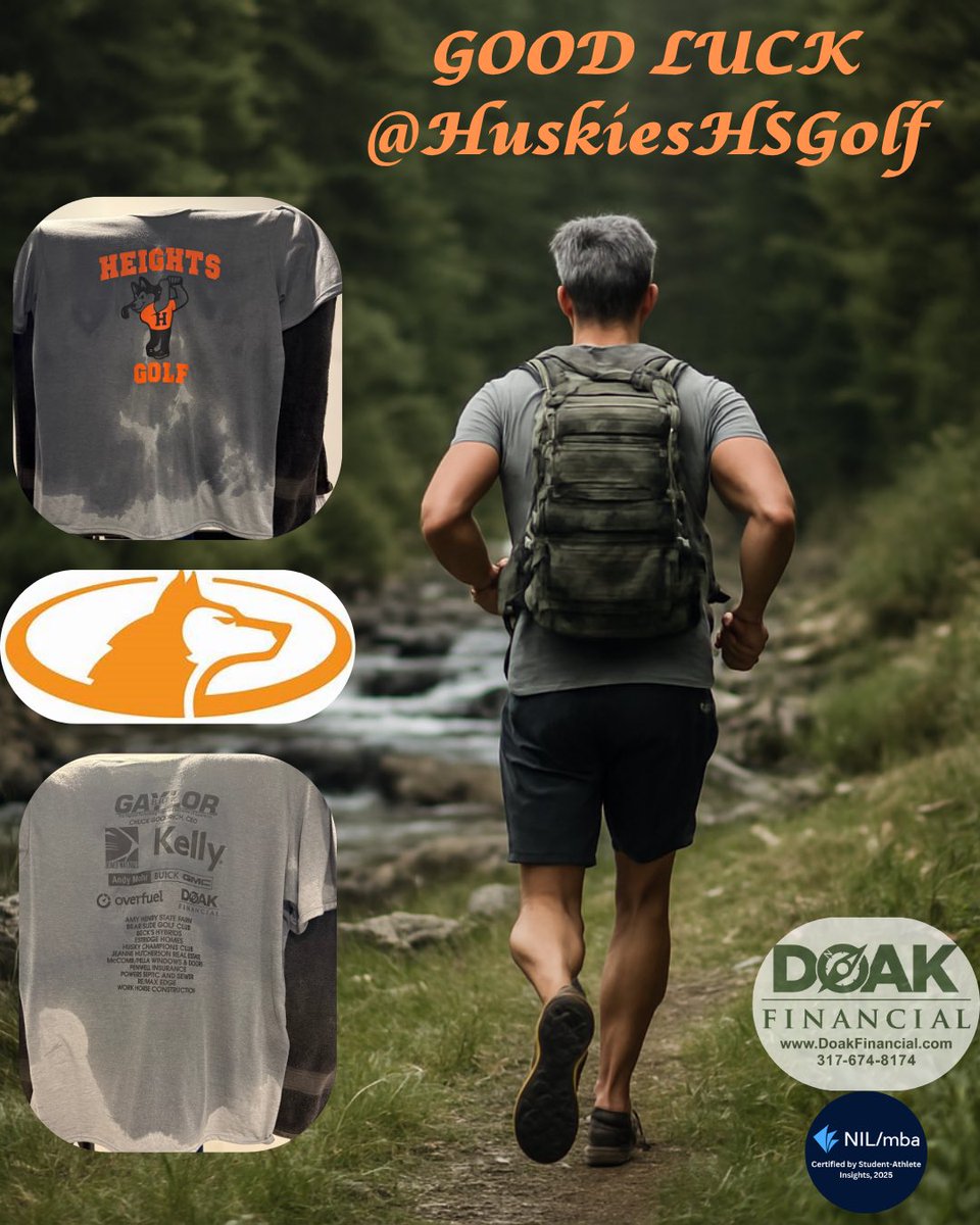 DoakFinancial's tweet photo. Took my new @HuskiesHSGolf shirt out Rucking as a tribute to their hard work. Proud to support this program!
They are THE BEST in the community about ASKING, THANKING, ENGAGING, &amp; INCLUDING their sponsors!
Keep It In The Short Grass! ⛳️🤜🤛 https://t.co/De7ubZyGB1