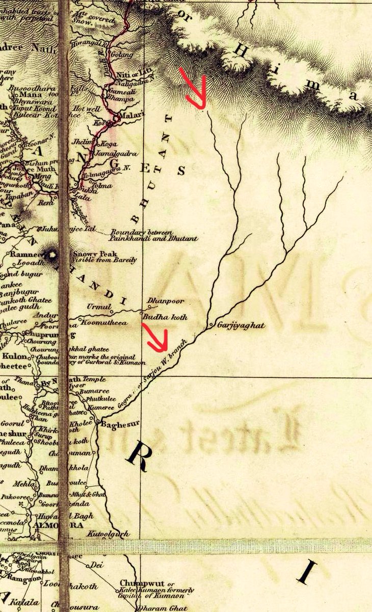 wolfie8848's tweet photo. Border of Mahakali River. 

Image 1: 
Page 97, 
The Gurkha War The Anglo-Nepalese Conflict in North East India 1814-1816 H. T. Prinsep.
Published on 1825.

Image 2: 
Sheet 1,
Aaron Arrowsmith's "Improved Map of India," published on January 2, 1816. https://t.co/qjo95iTtAw