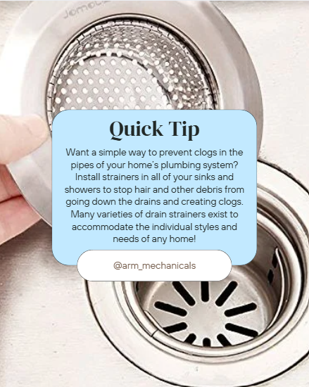arm_mechanicals's tweet image. Prevention is key when it comes to preventing BIG problems in your plumbing system. Simple solutions like strainers in your showers and sinks can stop debris and prevent clogs altogether. Looking for more plumbing and maintenance tips? Give us a follow! #TipTuesday #plumbingtips
