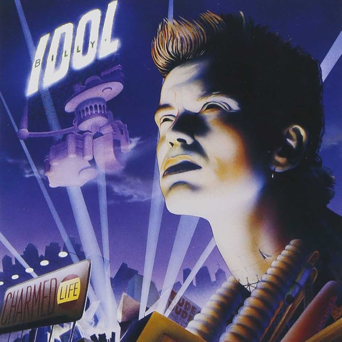 RockTheseTweets's tweet image. #OnThisDay in 1990, Billy Idol's 4th studio album "Charmed Life" was in stores (released May 1) with lead single Cradle of Love rocketing up the Hot 100 and on MTV. Ad below from Billboard's May 5th 1990 issue #90s #ClassicRock