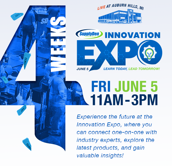 supplyden's tweet photo. 4 more weeks until the EXPO! Experience the future at the Innovation Expo, where you can connect one-on-one with industry experts, explore the latest products, and gain valuable insights! Throughout the day, engaging training seminars and live demos will keep you informed, inspired, and ahead of the curve! Come for the knowledge, stay for the food, games and prizes!

Reserve your spot today!

https://t.co/w3wcx4FULT

#expo #innovations #eventplanning #customerappreciation #CustomerAppreciationDay #25YearsStrong #foodtrucks #janitorial #packaging #safety #breakroom #equipment #Michigan #detroit #metrodetroit