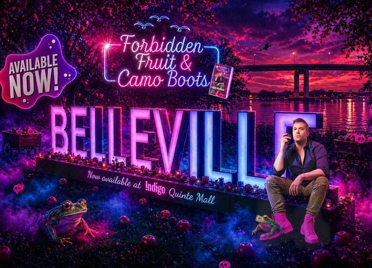 ifyouseekjesse's tweet photo. Don’t judge a #book by its sinners. 😈
#Belleville… your warning label has arrived. ⚠️ Now on shelves at @chapters931 at the @quintemall. 📚📍🍎 @chaptersindigo https://t.co/y0w2OCxWQx