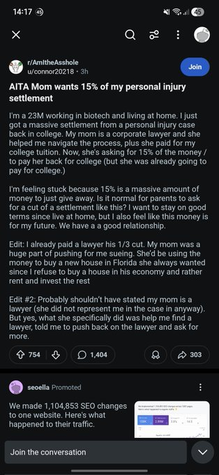 501Magnum's tweet photo. @DumbPterodactyl @thechosenberg Op already had a lawyer, and his mom isn't the one he hired. https://t.co/WDc1n8IP2d
