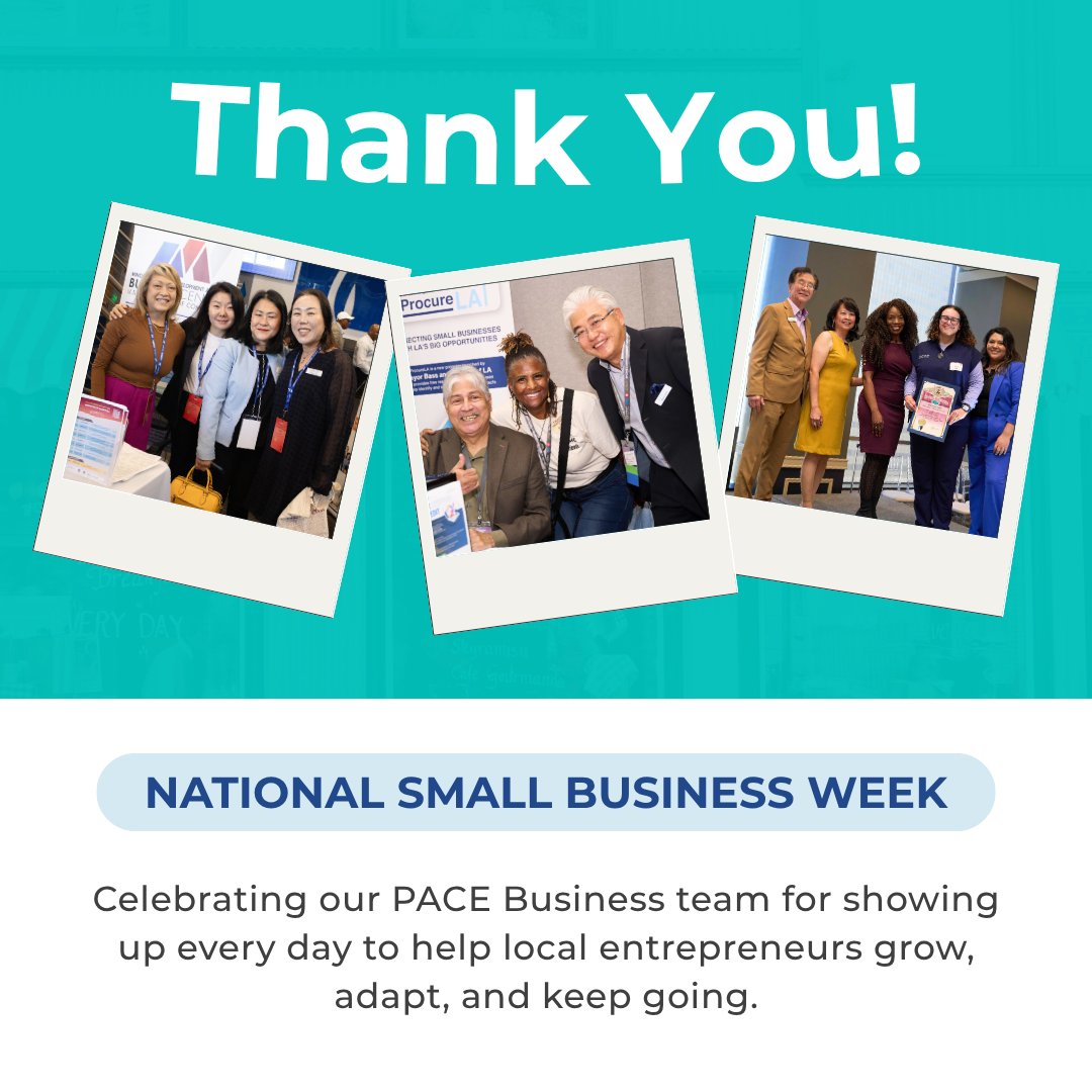 paceinla's tweet photo. It’s National Small Business Week!

A huge shoutout to our PACE Business team for serving and powering the small businesses that keep our communities moving. 🩵

Visit https://t.co/ME3ws3waW8  to learn how we can support you! https://t.co/q8D6vDHiMg