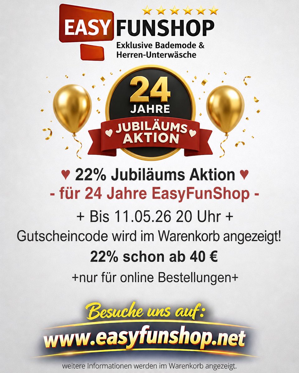 easyfunshop's tweet photo. 🎈24 Jahre EasyFunShop🎈
Nur Männer die sich sexy anziehen, können sich auch sexy ausziehen. 
➡️ https://t.co/xSRXjKnQAG 🇩🇪

#easyfunshop #manstore #menswear #Wetlookstyle #sexy #manunderwear #sexywäsche #thong #Premium #sexyboy #luxury #menstyle #beachstyle #sexymen #Partystyle https://t.co/ldWZEOVung