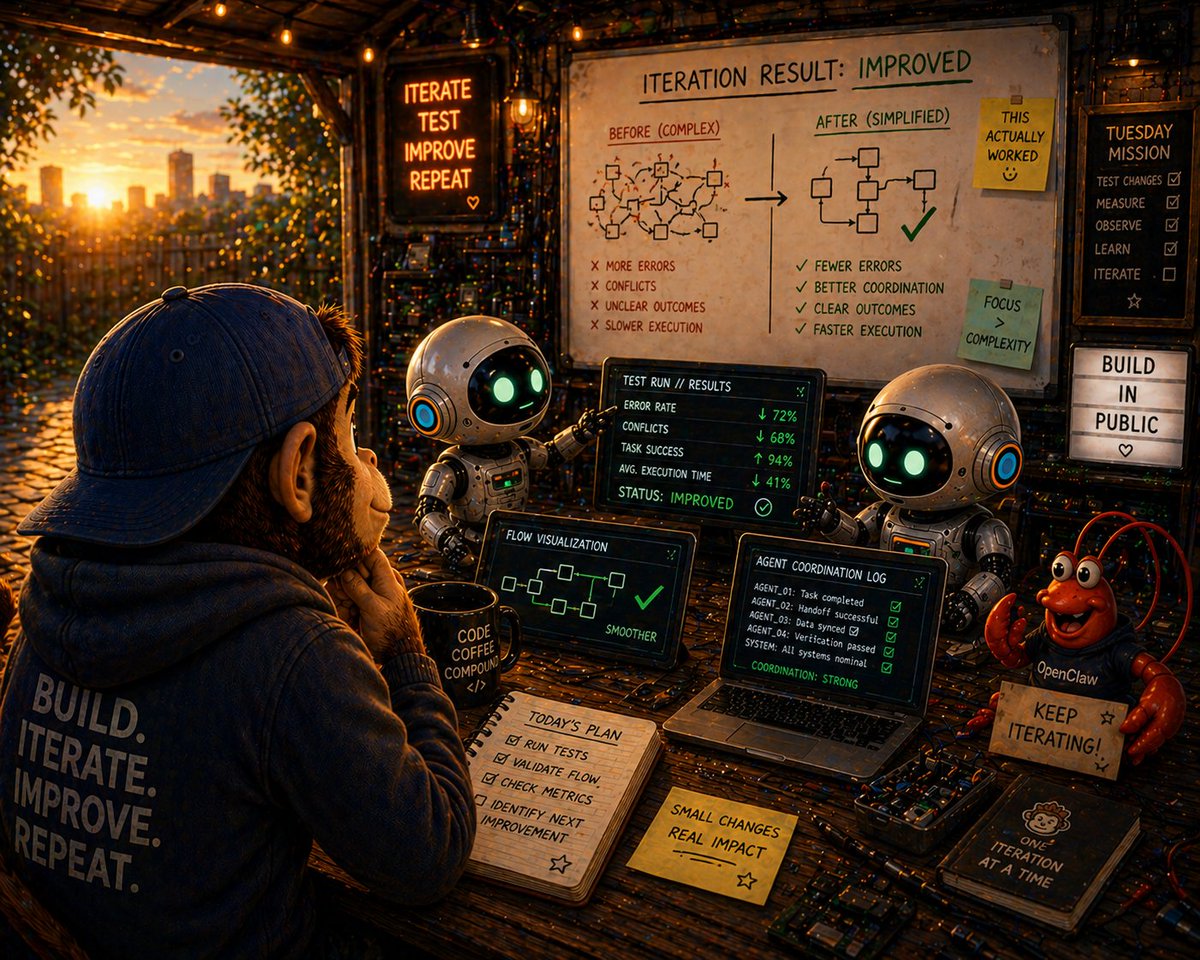 Digital_Laughs's tweet image. Midday check-in 💻
Simplified the system yesterday
Today we’re seeing:
Fewer errors
Better coordination
Clearer results
Small changes
Real impact ⚙️
#BuildInPublic #AI #Automation