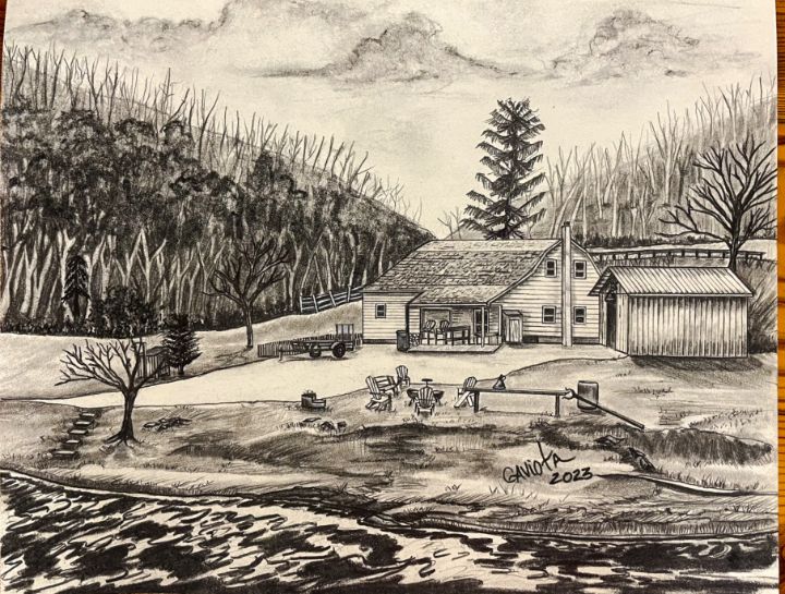 Midnight_G's tweet photo. Art of the Day! "“Barn house”". Buy at: https://t.co/K6HzEb3uMf https://t.co/p8WnxFzjX6