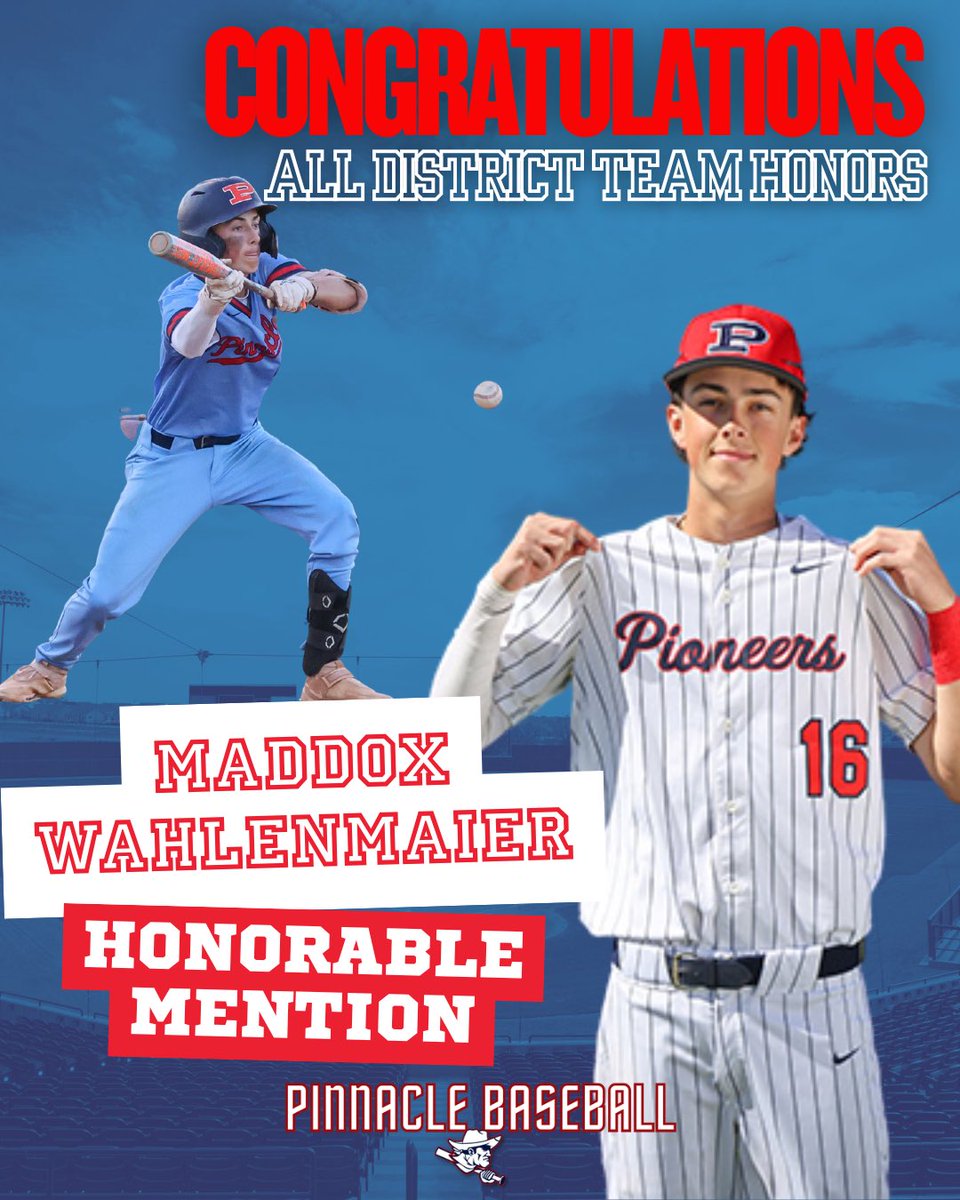 PinnacleBall's tweet photo. Congratulations 🎉 

All District Team Honors 🌟 

Maddox Wahlenmaier | Honorable Mention 

@MaddoxW_16 @phsathleticsaz https://t.co/L9gaBgt1Sq